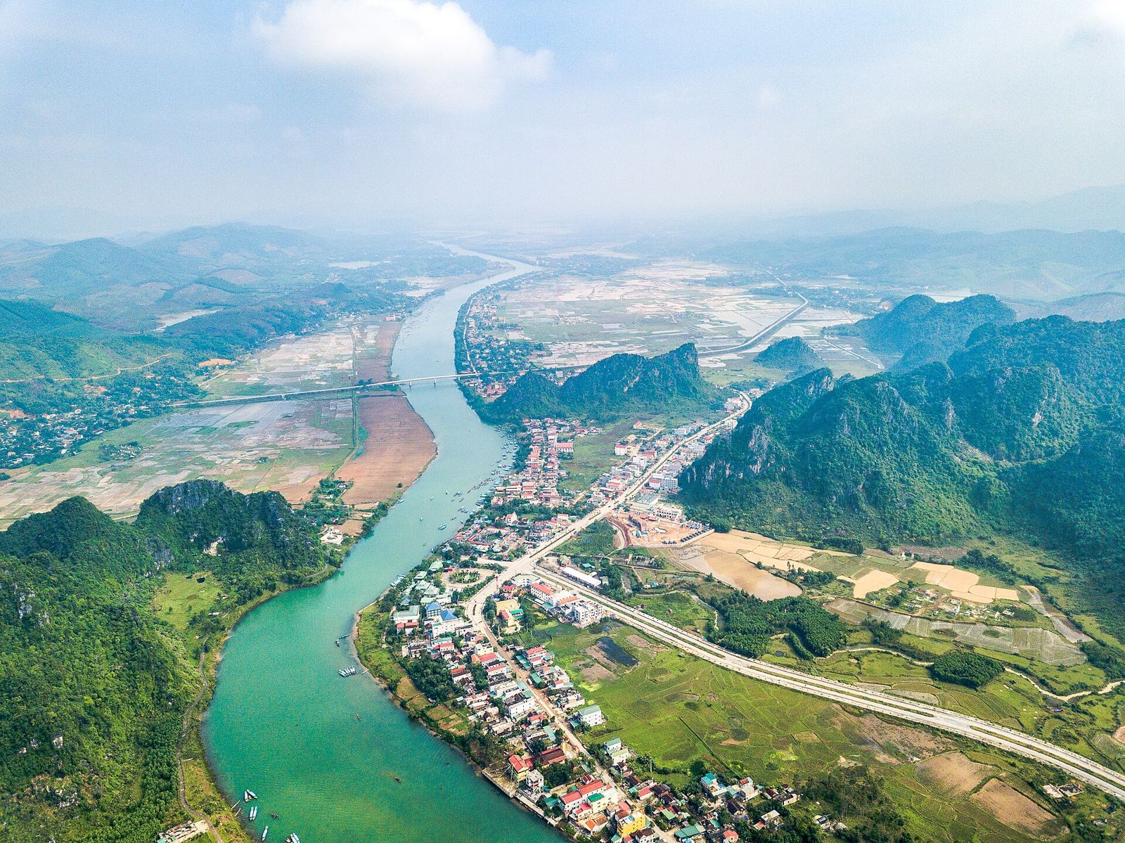 The Son River and limestone around Phong Nha.
